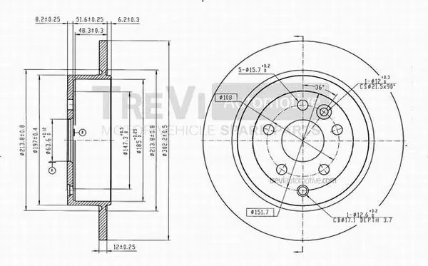 Disque de frein TREVI AUTOMOTIVE BD1066