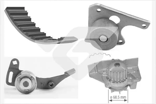 Pompe à eau + kit de courroie crantée HUTCHINSON KH 01WP12