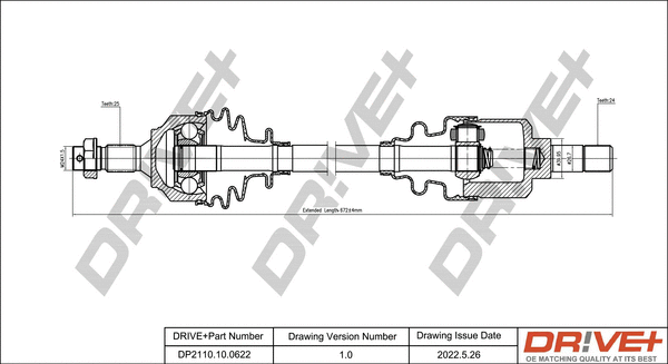 Arbre de transmission Dr!ve+ DP2110.10.0622