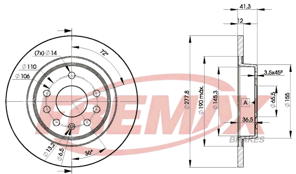 Disque de frein FREMAX BD-9115