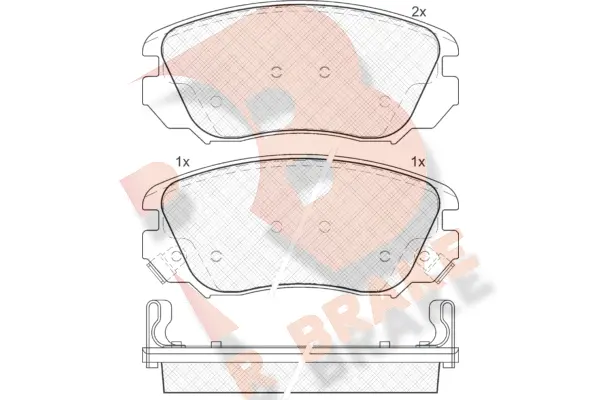 Kit de plaquettes de frein, frein à disque R BRAKE RB1914