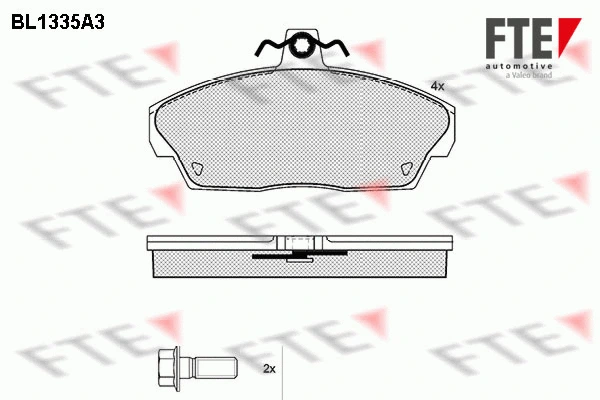 Kit de plaquettes de frein, frein à disque FTE 9010123