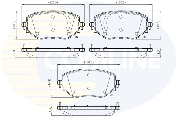 Kit de plaquettes de frein, frein à disque COMLINE CBP02774