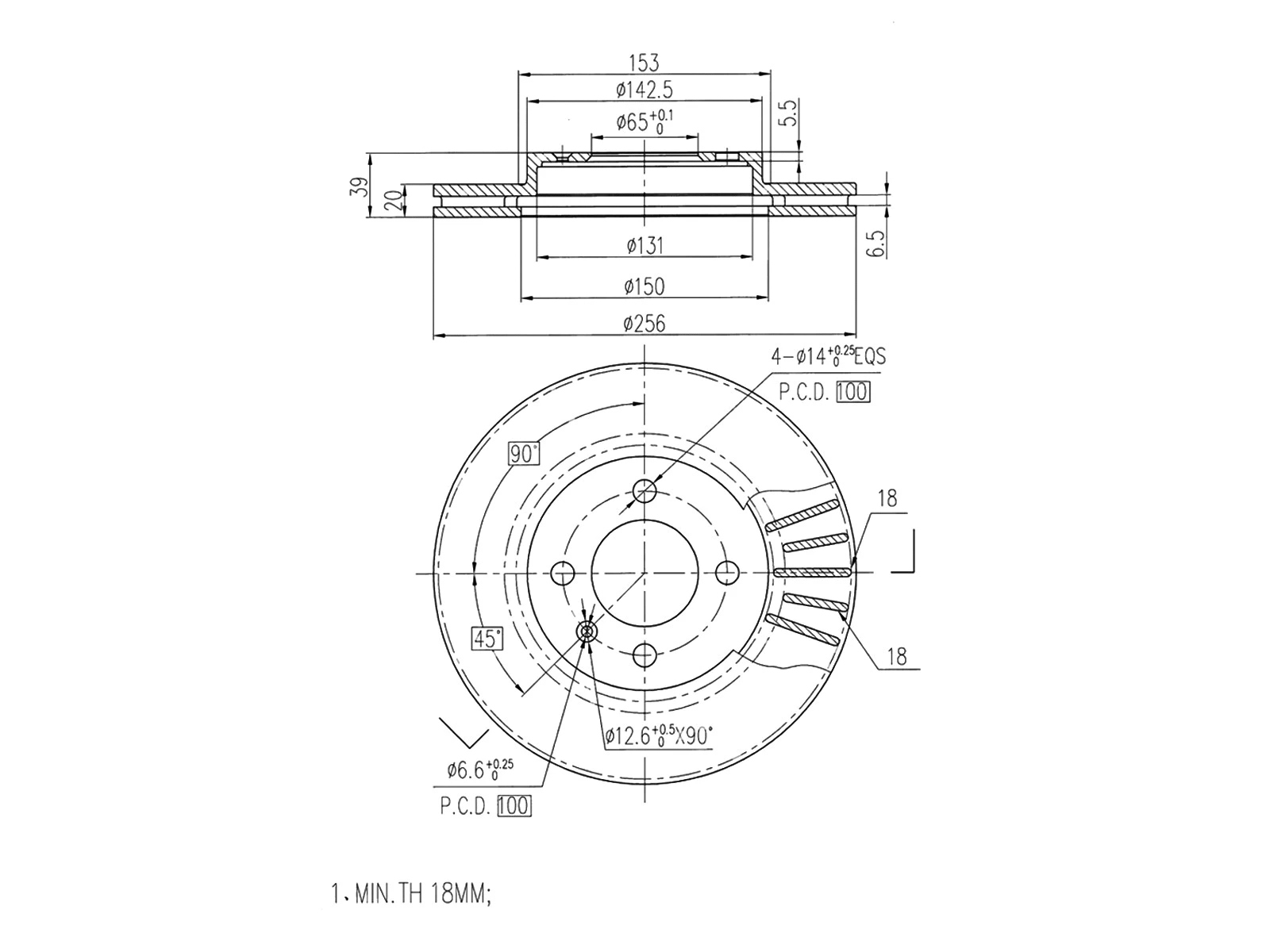 Disque de frein A.Z. Meisterteile AZMT-44-024-1413