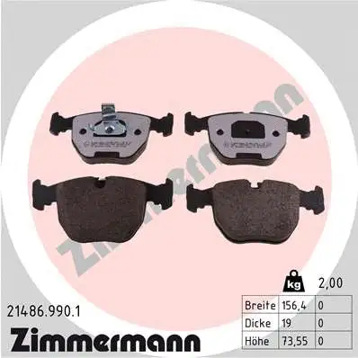 Kit de plaquettes de frein, frein à disque ZIMMERMANN 21486.990.1