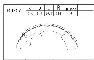 Jeu de mâchoires de frein ASIMCO K3757