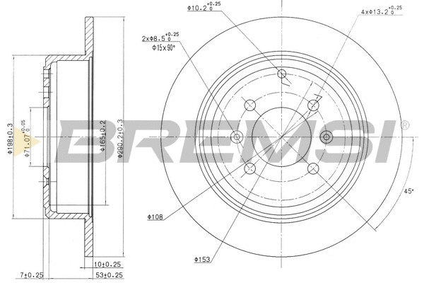 Disque de frein BREMSI CD6869S