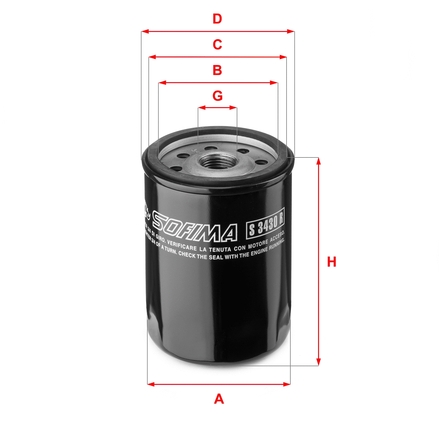 Filtre à huile SOFIMA S 3430 R