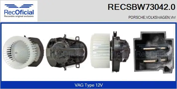 Pulseur d'air habitacle RECOFICIAL RECSBW73042.0