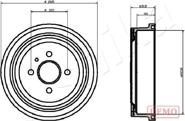 Tambour de frein ASHIKA 56-00-0404C