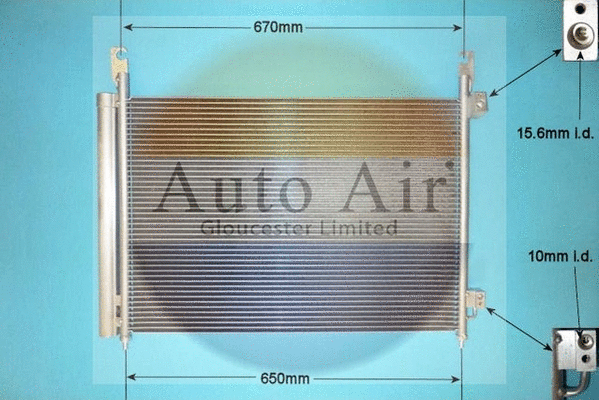 Condenseur, climatisation AUTO AIR GLOUCESTER 16-9809A
