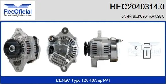 Alternateur RECOFICIAL REC2040314.0