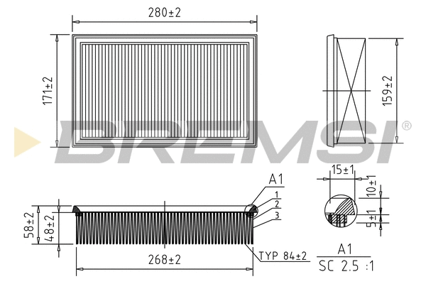 Filtre à air BREMSI FA2101