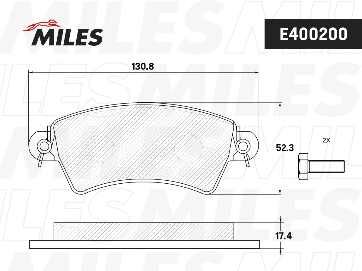 Kit de plaquettes de frein, frein à disque MILES E400200