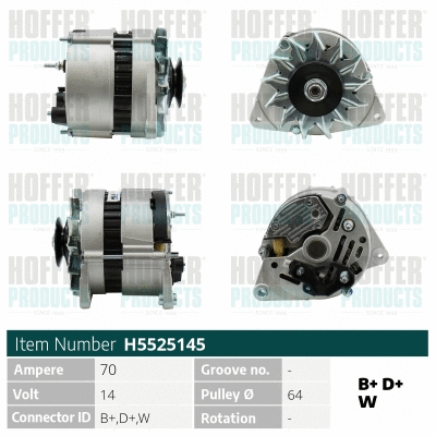 Alternateur HOFFER H5525145
