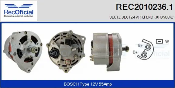 Alternateur RECOFICIAL REC2010236.1