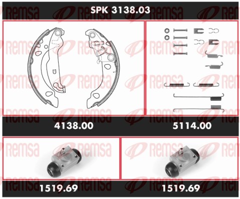 Kit de freins, freins à tambours REMSA SPK 3138.03
