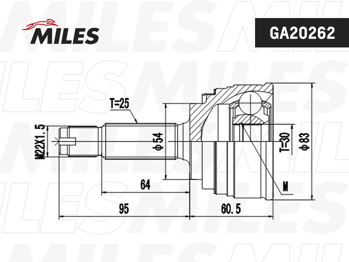 Jeu de joints, arbre de transmission MILES GA20262