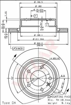 Disque de frein VILLAR 628.1455