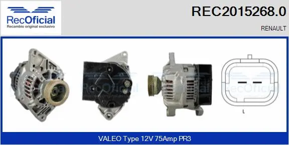Alternateur RECOFICIAL REC2015268.0