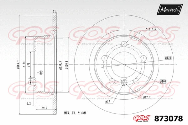Disque de frein MAXTECH 873078