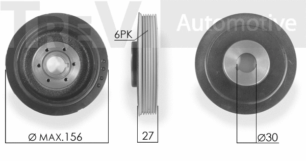 Poulie, vilebrequin TREVI AUTOMOTIVE PC1118