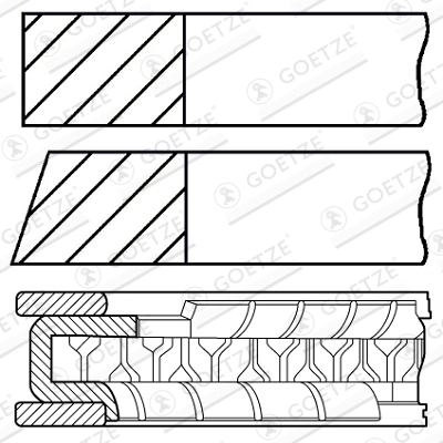 Jeu de segments de pistons GOETZE ENGINE 08-141200-00