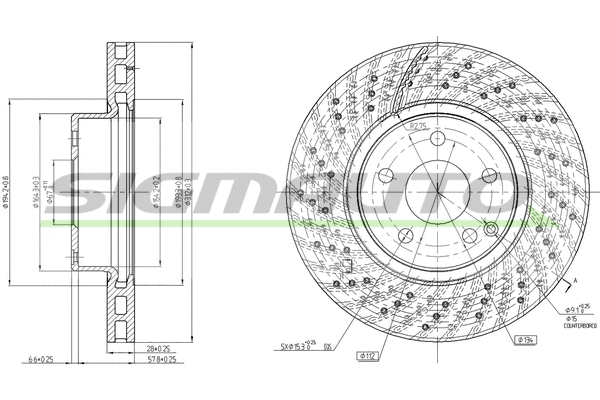 Disque de frein SIGMAUTO DBB427V