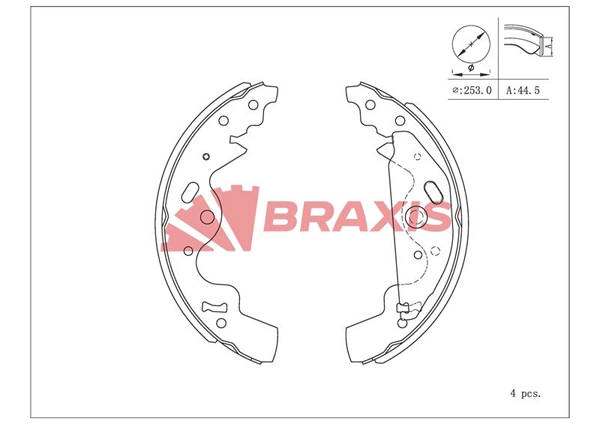 Jeu de mâchoires de frein BRAXIS AC0224