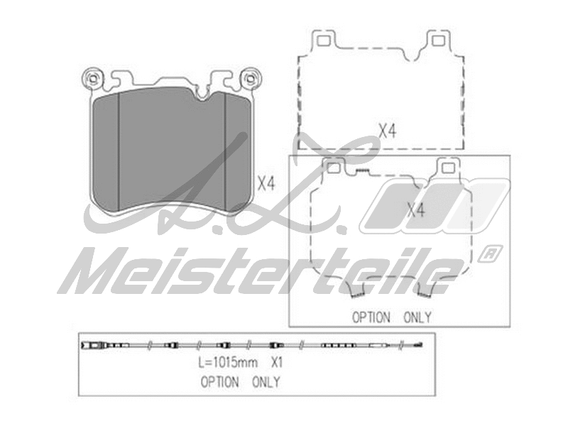 Kit de plaquettes de frein, frein à disque A.Z. Meisterteile AZMT-44-022-2048