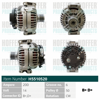 Alternateur HOFFER H5510520