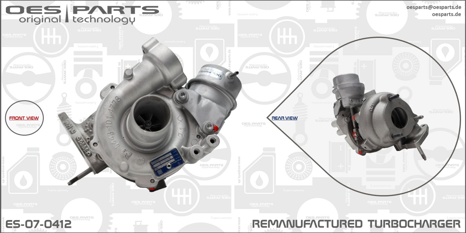 Turbocompresseur, suralimentation OES PARTS ES-07-0412