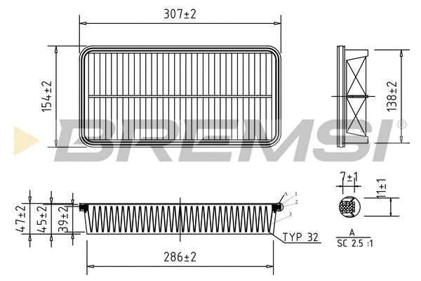 Filtre à air BREMSI FA1601