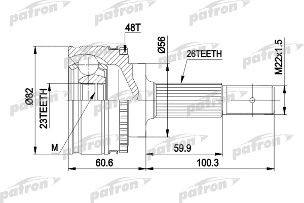 Jeu de joints, arbre de transmission PATRON PCV1483