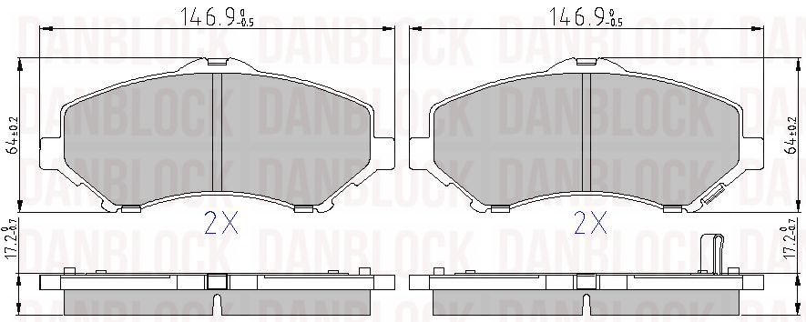 Kit de plaquettes de frein, frein à disque DANBLOCK DB 510850