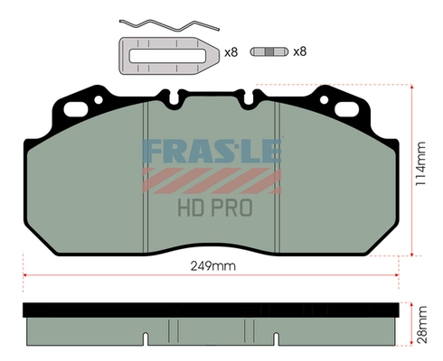 Kit de plaquettes de frein, frein à disque FRAS-LE PD/112-K007-HD