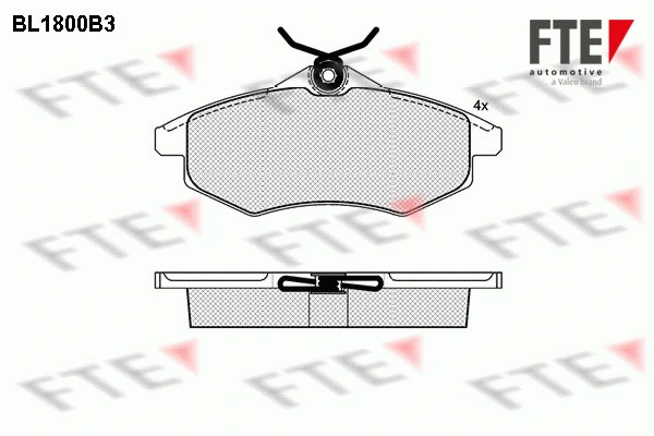 Kit de plaquettes de frein, frein à disque FTE 9010373