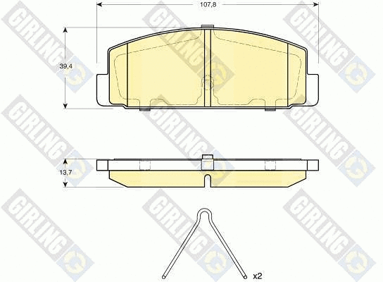 Kit de plaquettes de frein, frein à disque GIRLING 6133119
