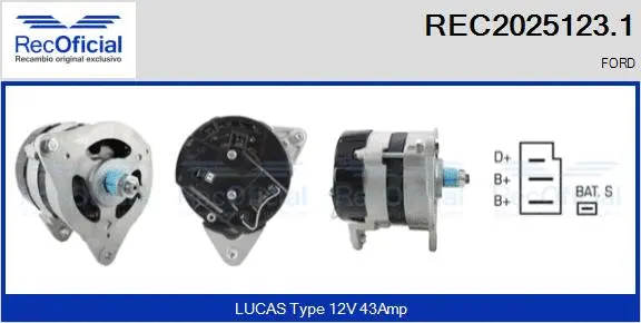 Alternateur RECOFICIAL REC2025123.1