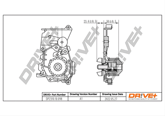 Pompe à eau, refroidissement du moteur Dr!ve+ DP2310.10.098
