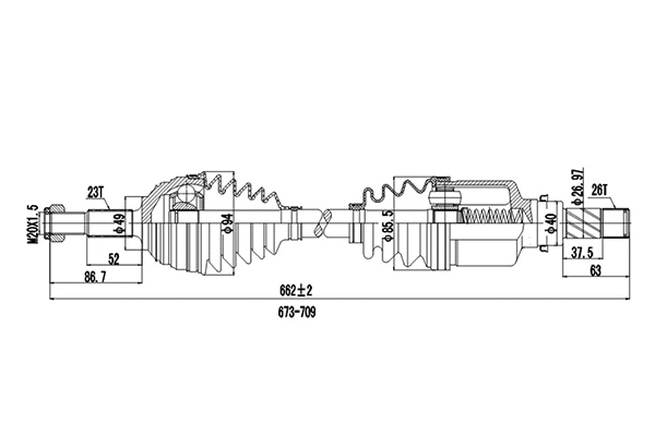 Arbre de transmission DYNAMATRIX DDS299070
