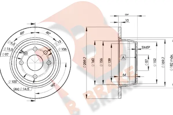Disque de frein R BRAKE 78RBD29041