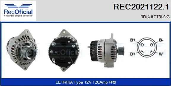 Alternateur RECOFICIAL REC2021122.1