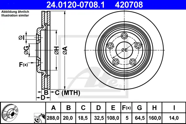 Disque de frein ATE-APAC 24.0120-0708.1