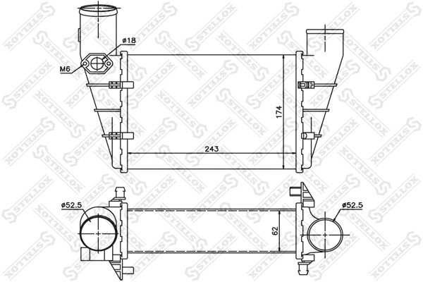 Refroidisseur d'air de suralimentation STELLOX 10-40081-SX