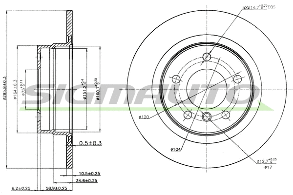Disque de frein SIGMAUTO DBB230S