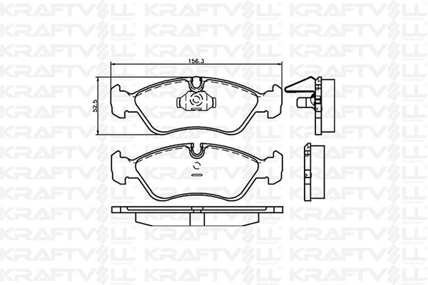 Kit de plaquettes de frein, frein à disque KRAFTVOLL GERMANY 07010008