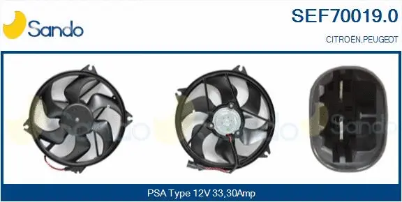 Moteur électrique, ventilateur pour radiateurs SANDO SEF70019.0
