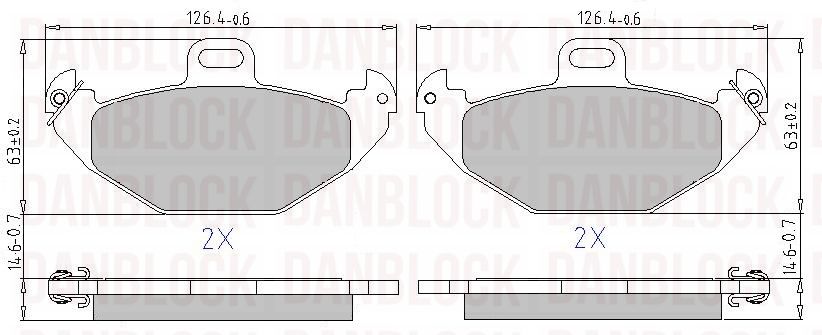 Kit de plaquettes de frein, frein à disque DANBLOCK DB 510390