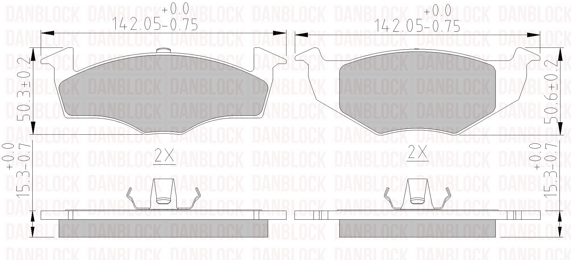 Kit de plaquettes de frein, frein à disque DANBLOCK DB 510366